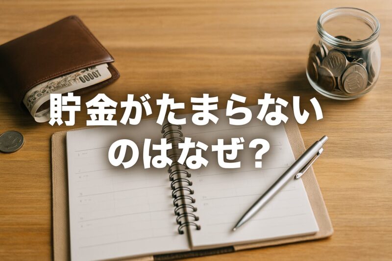 貯金がたまらない理由を問いかける印象的なアイキャッチ画像｜Why saving money is hard – eye-catching featured image